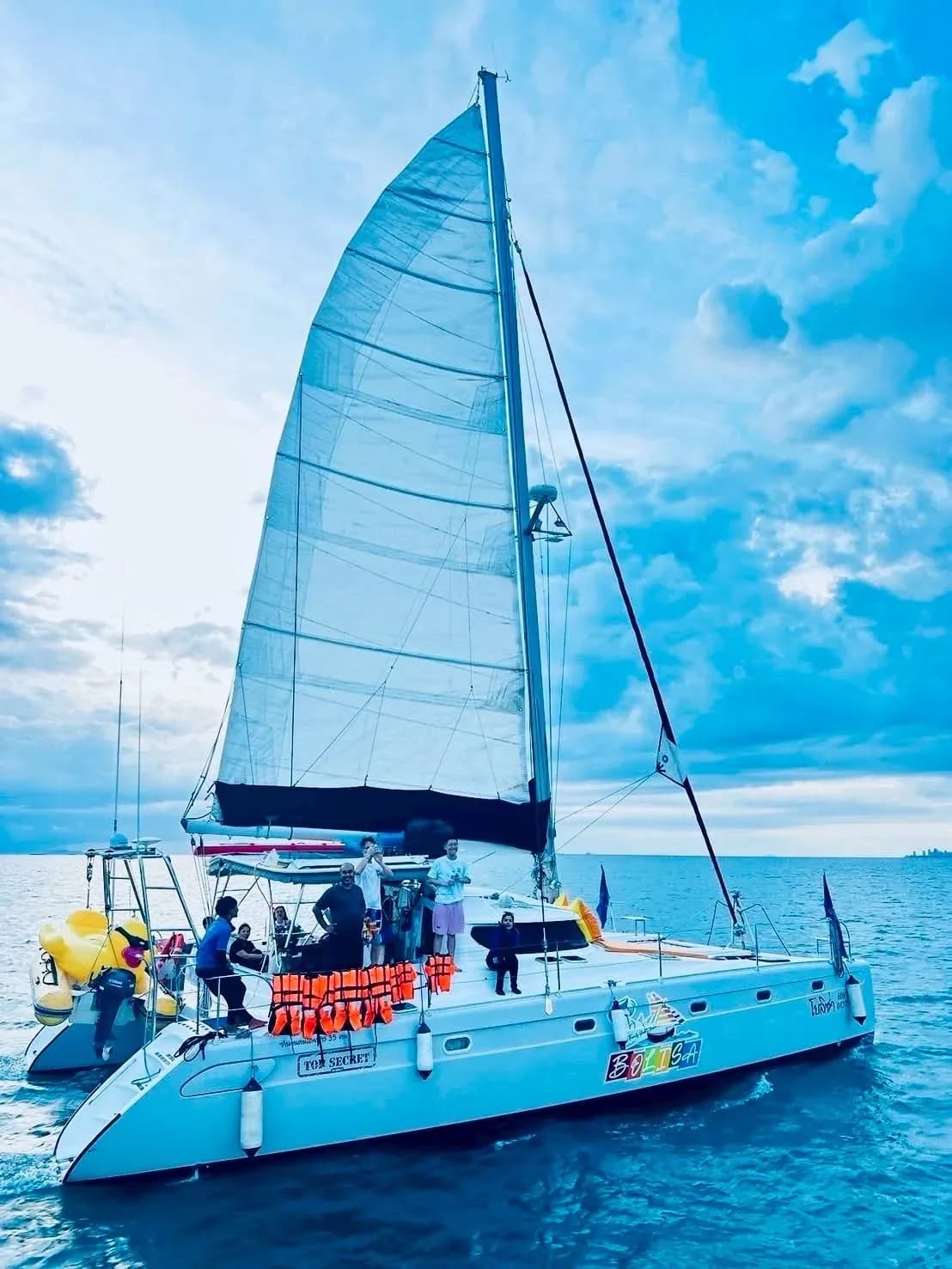 Bolisa, 45 ft sailing catamaran departing Ocean Marina